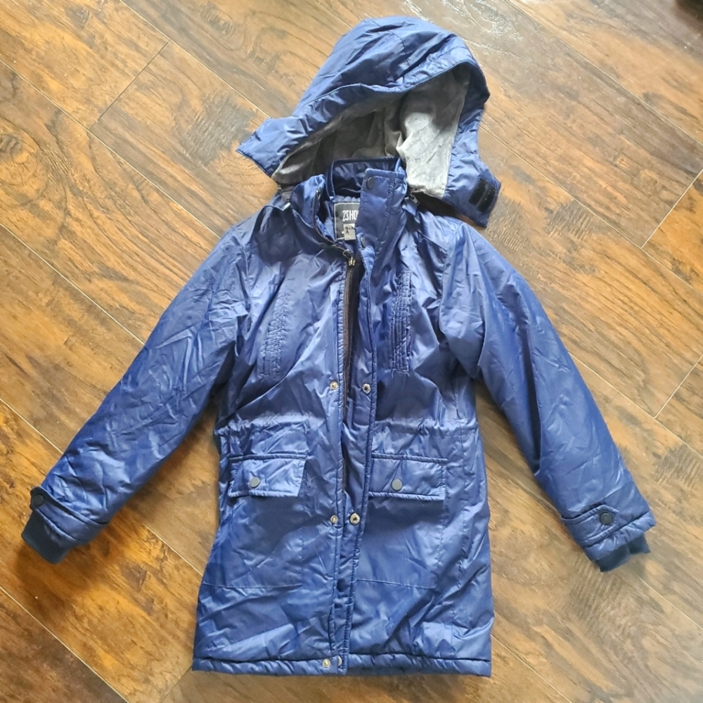 Warm Winter Snow Jacket Coat Navy Uniform 8 boys ZSHOW zipper snaps heavy jacket